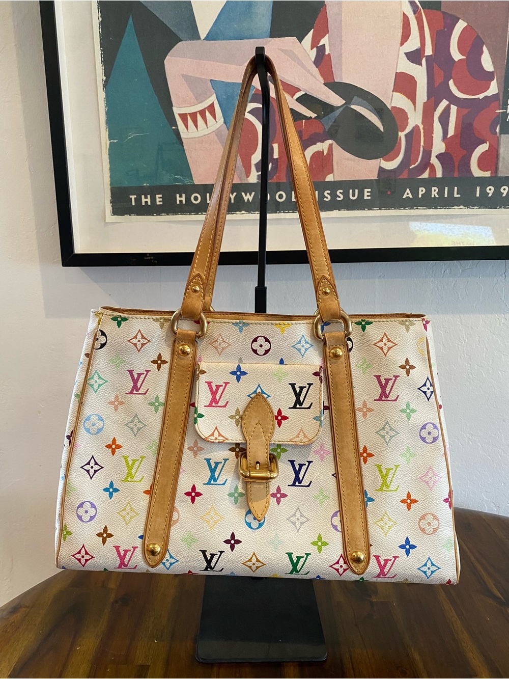 Louis Vuitton Murakami Aurelia White Multicolor Monogram Tote MM
